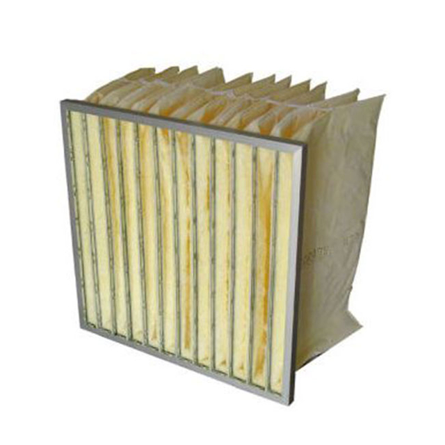 Filtro de bolsillo de medios de fibra de vidrio con marco de metal